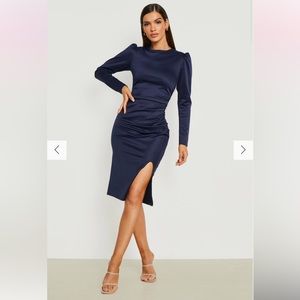 SCUBA SIDE SPLIT MIDI DRESS (NWT)